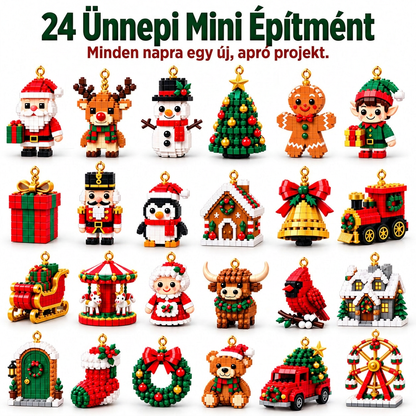 🎅🔥UTOLSÓ NAP: 50% KEDVEZMÉNY ✨ Karácsonyi visszaszámláló kockaépítő adventi naptár családok számára