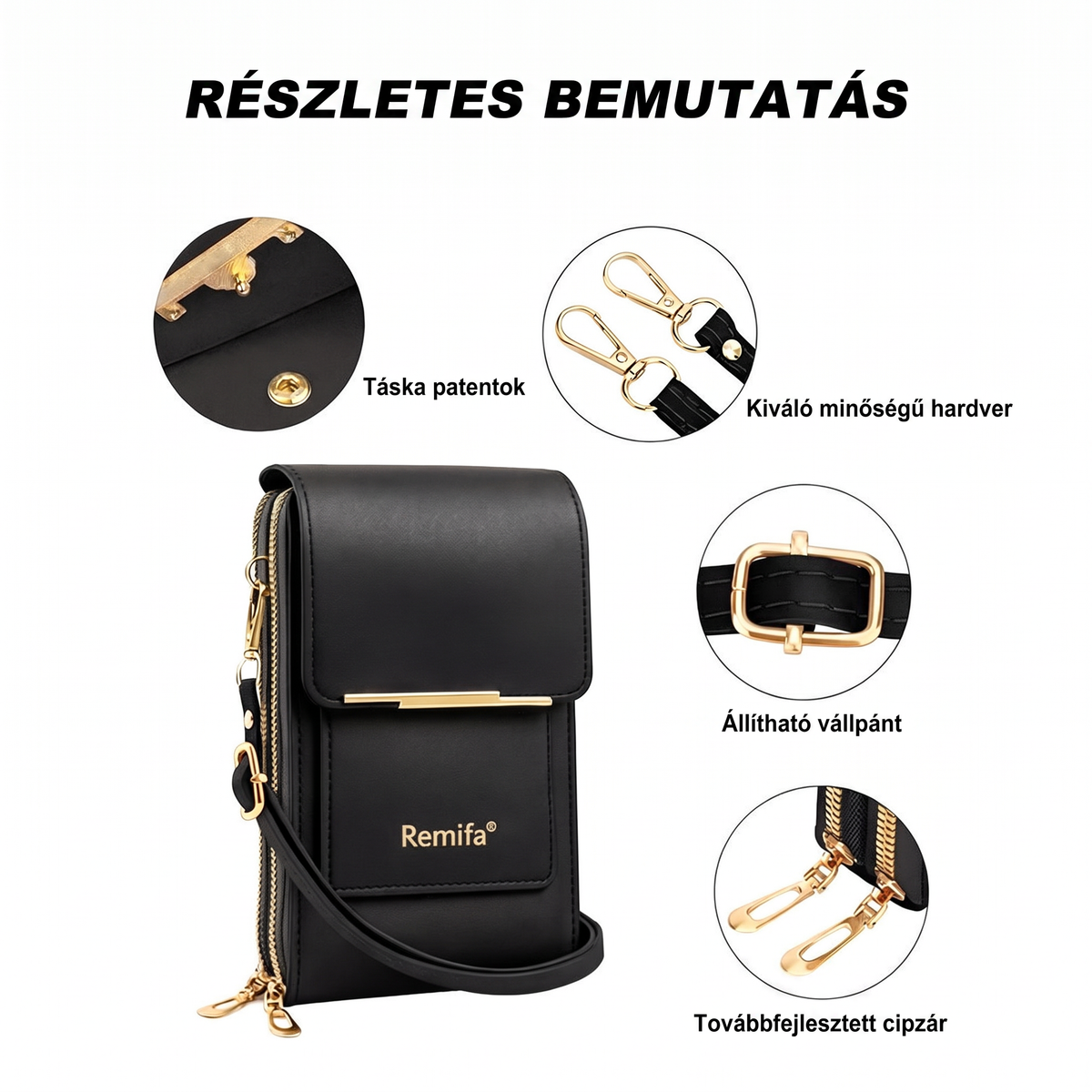 🎁 Utolsó 3 óra: 50% kedvezmény｜2026-os újdonság – minimalista, elegáns, érintőképernyő-barát crossbody telefontartó pénztárca nőknek és férfiaknak, lopás elleni védelemmel