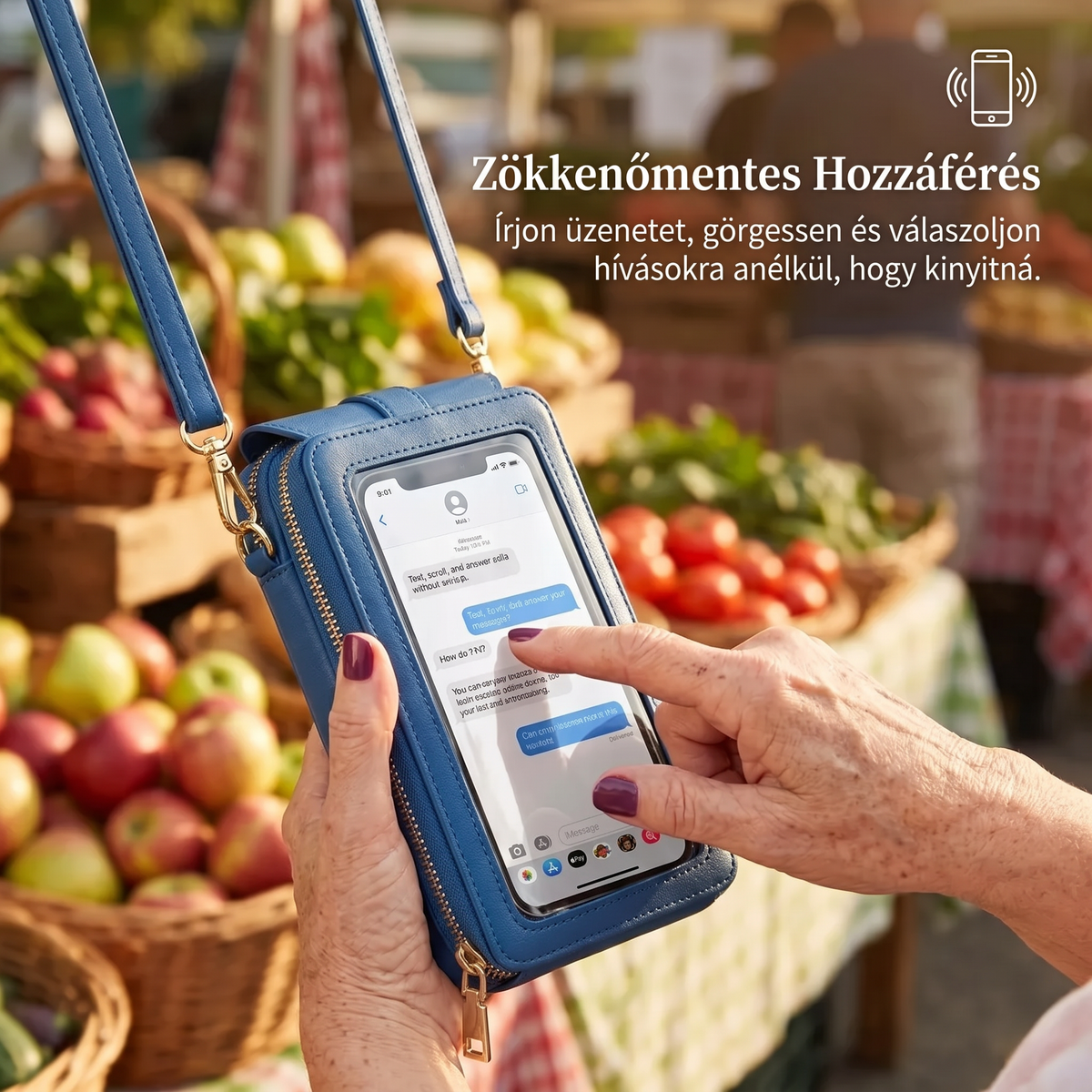 🎁 Utolsó 3 óra: 50% kedvezmény｜2026-os újdonság – minimalista, elegáns, érintőképernyő-barát crossbody telefontartó pénztárca nőknek és férfiaknak, lopás elleni védelemmel