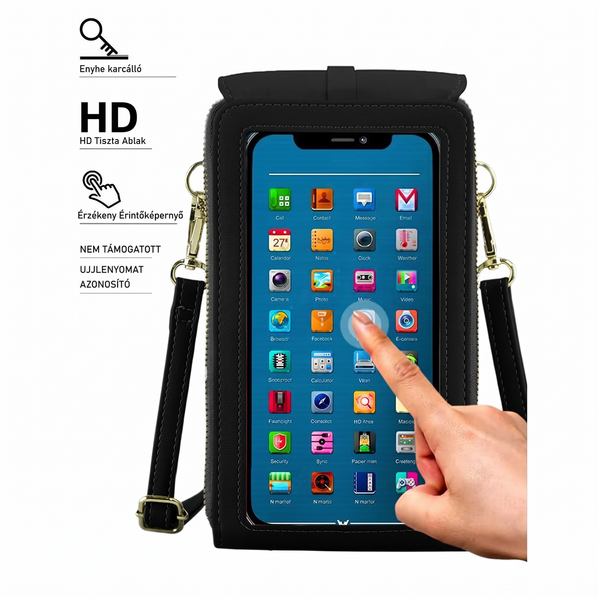 🎁 Utolsó 3 óra: 50% kedvezmény｜2026-os újdonság – minimalista, elegáns, érintőképernyő-barát crossbody telefontartó pénztárca nőknek és férfiaknak, lopás elleni védelemmel