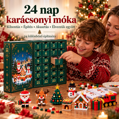 🎅🔥UTOLSÓ NAP: 50% KEDVEZMÉNY ✨ Karácsonyi visszaszámláló kockaépítő adventi naptár családok számára