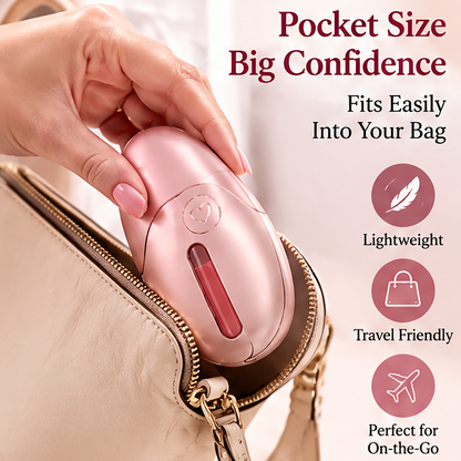 2-in-1 Portable LED Lip Gloss Case with Lighted Mirror – 3-Color Dimmable Touch Screen Compact Makeup Kit with Soft Precision Applicator for Travel & On-the-Go Touch-Ups