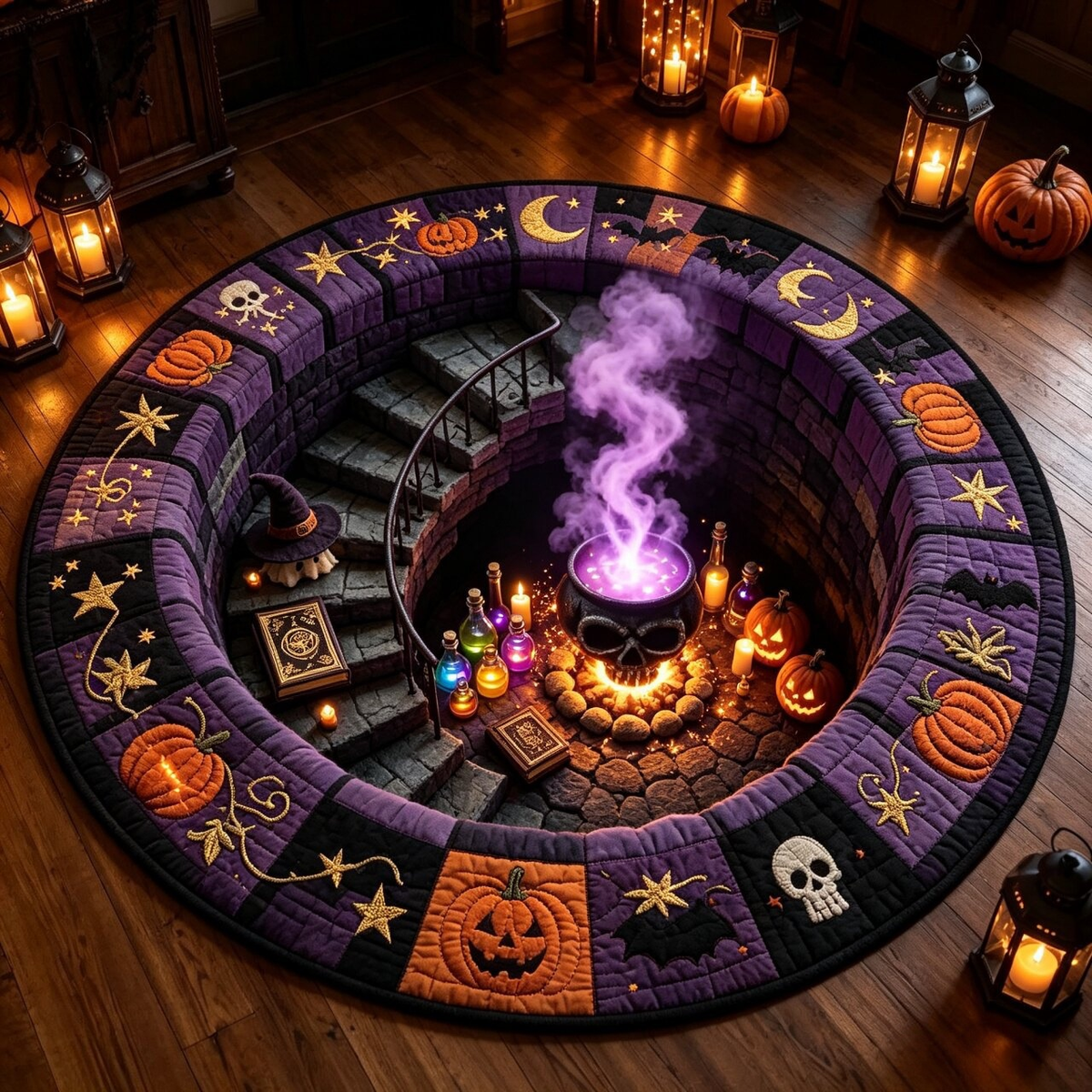 🎃🎄 3D illúziós ünnepi szőnyeg – hátborzongató halloween és karácsonyi varázslat az otthonodba
