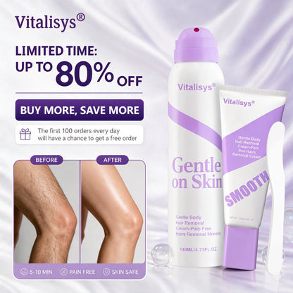 🔥🔥Vitalisys® Kíméletes szőrtelenítő krém érzékeny bőrre – hipoallergén összetétel, gyors hatású szőrtelenítés, férfiaknak és nőknek egyaránt alkalmas, intim területek környékének szőrtelenítésére is kiváló