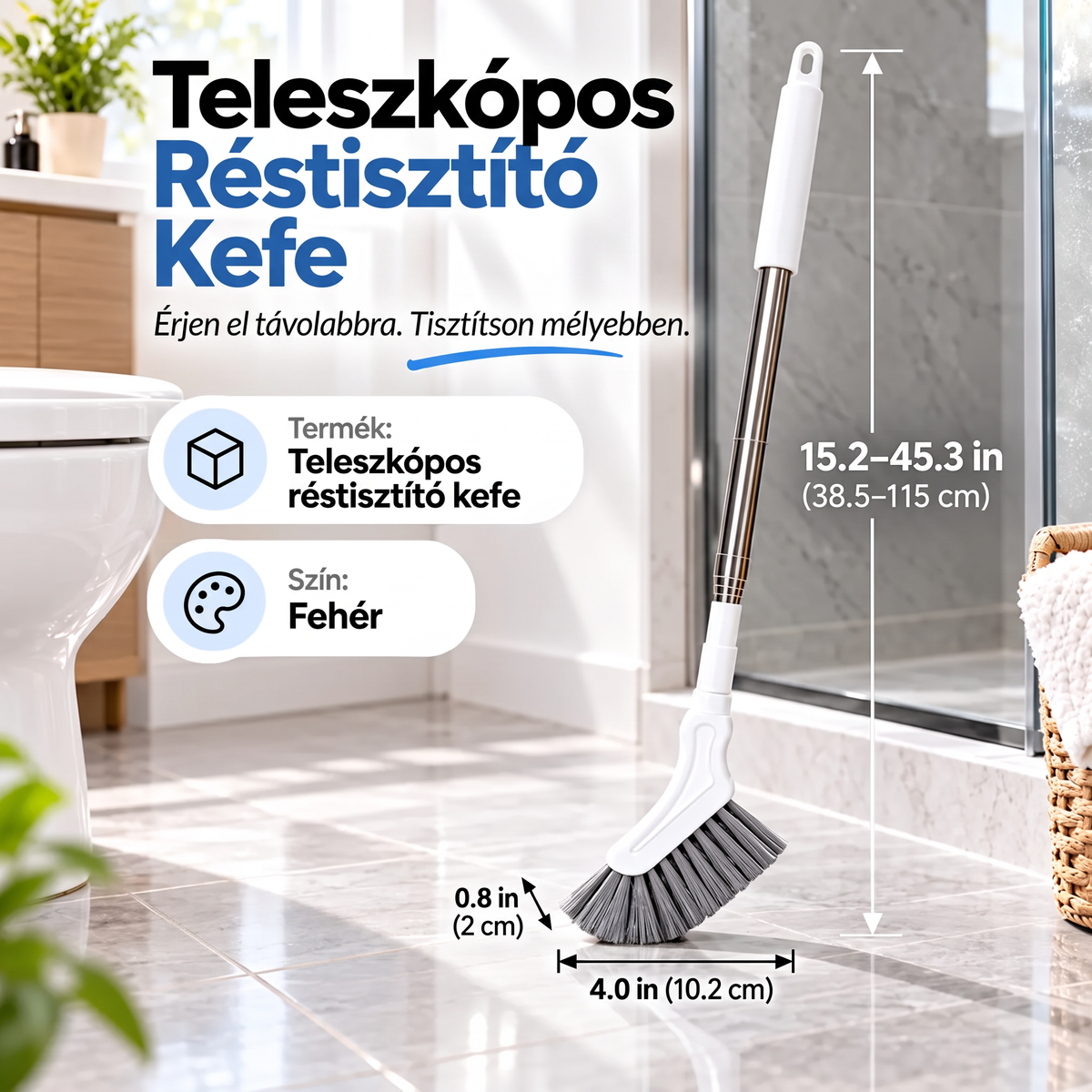 Kihúzható réstisztító kefe