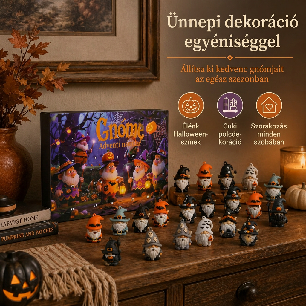 🎃 24 napos halloweeni manó meglepetés figura adventi naptár doboz
