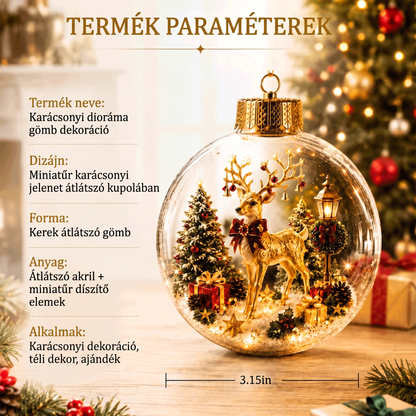 🔥🔥 Világító karácsonyi dioráma dekoráció – varázslatos ünnepi jelenet, amely melegséget és örömöt hoz otthonodba 🎁🌲