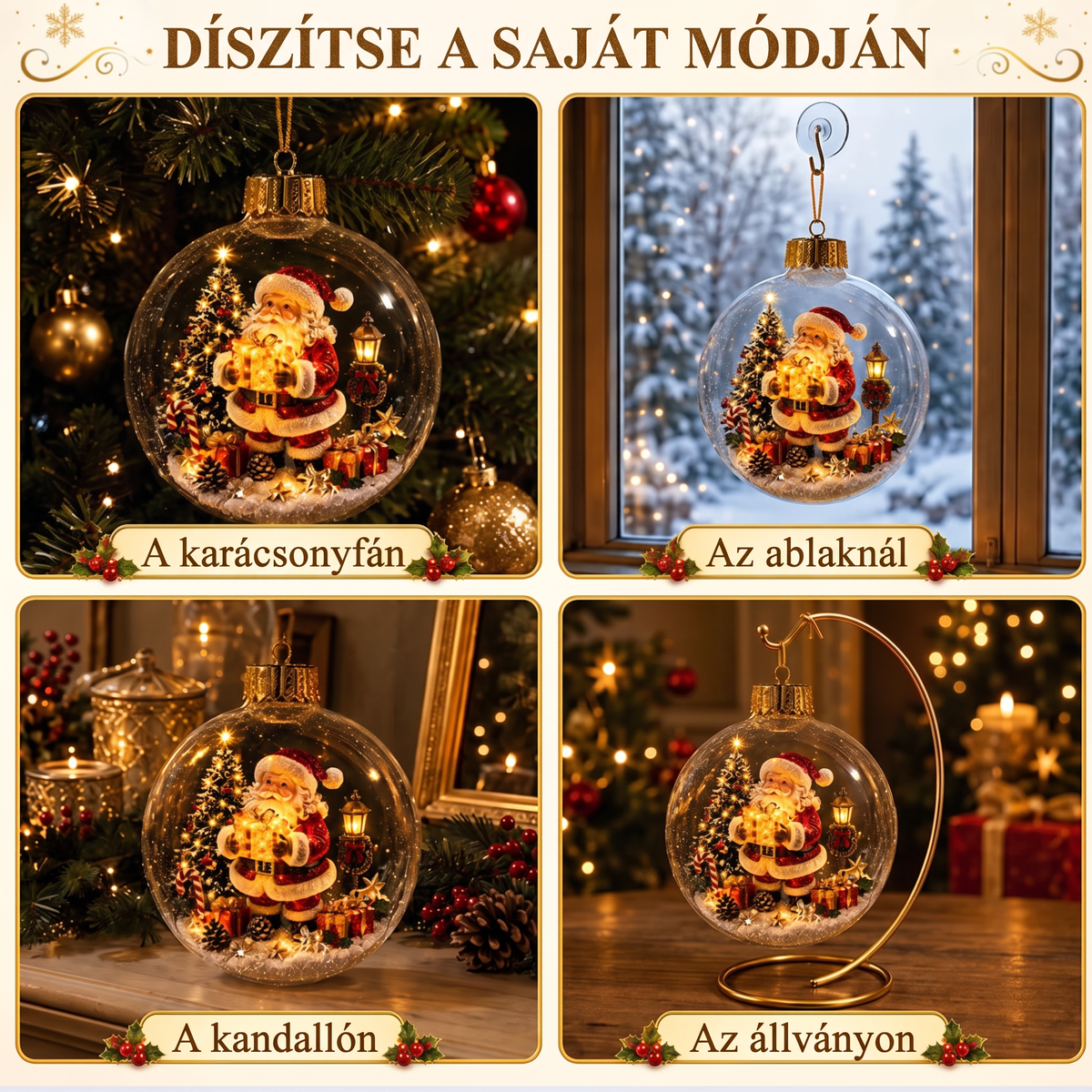 🔥🔥 Világító karácsonyi dioráma dekoráció – varázslatos ünnepi jelenet, amely melegséget és örömöt hoz otthonodba 🎁🌲