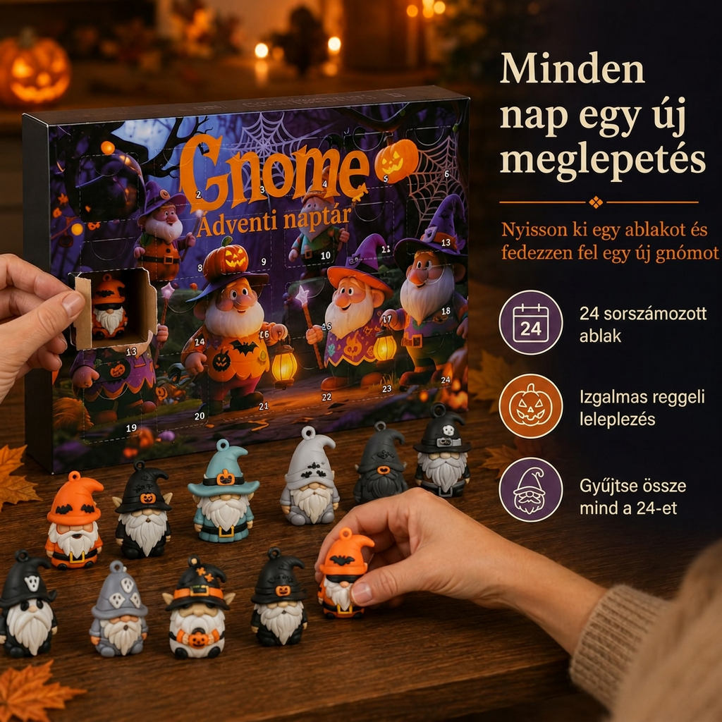 🎃 24 napos halloweeni manó meglepetés figura adventi naptár doboz