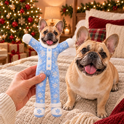 Custom Funny Pet Photo Christmas Plush Doll Gifts For Pet Lovers • My Merry Pup - Personalized Poseable Plush Doll