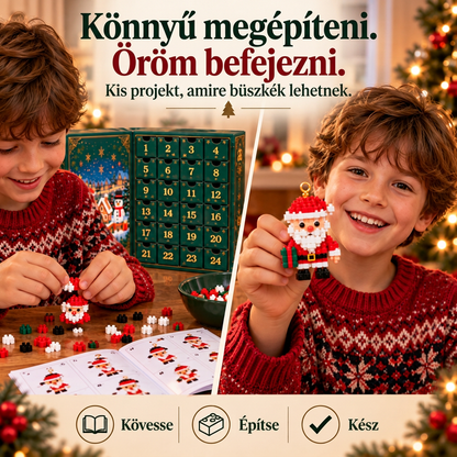 🎅🔥UTOLSÓ NAP: 50% KEDVEZMÉNY ✨ Karácsonyi visszaszámláló kockaépítő adventi naptár családok számára
