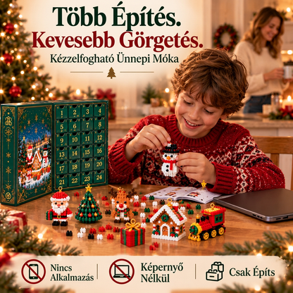 🎅🔥UTOLSÓ NAP: 50% KEDVEZMÉNY ✨ Karácsonyi visszaszámláló kockaépítő adventi naptár családok számára