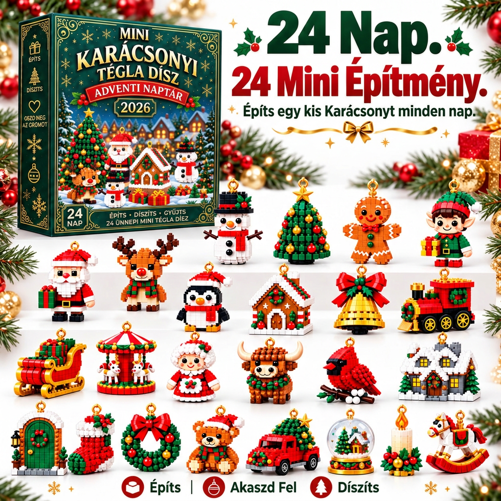 🎅🔥UTOLSÓ NAP: 50% KEDVEZMÉNY ✨ Karácsonyi visszaszámláló kockaépítő adventi naptár családok számára