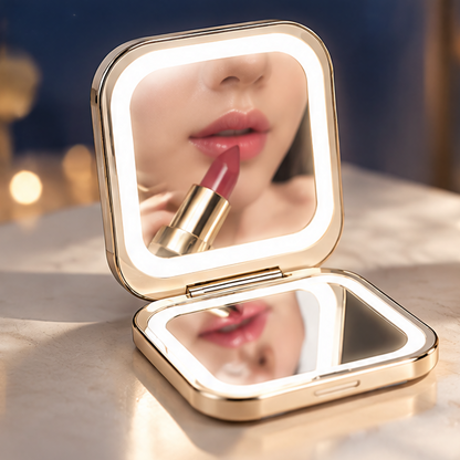 Celestial Moon & Night Sky Compact Makeup Mirror – Portable Rectangular Pocket Mirror for Purse, Travel & On-the-Go Touch-Ups