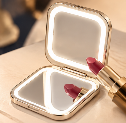 Celestial Moon & Night Sky Compact Makeup Mirror – Portable Rectangular Pocket Mirror for Purse, Travel & On-the-Go Touch-Ups