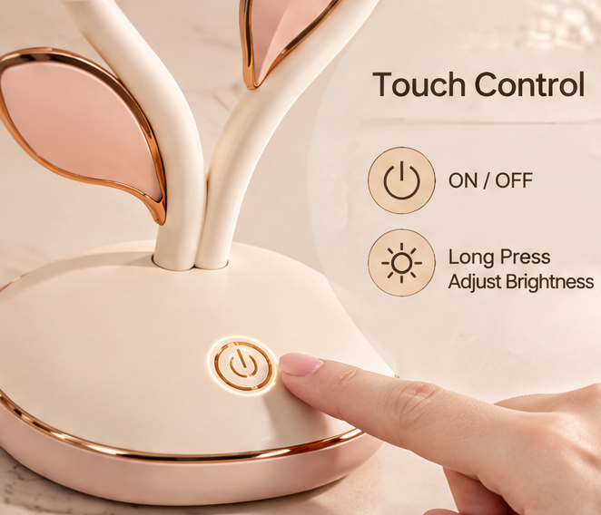 Dual Flower LED Makeup Mirror with 1X/5X Magnification – Smart Touch Screen Lighted Vanity Mirror with Rose Gold Accents for Desktop & Cosmetics
