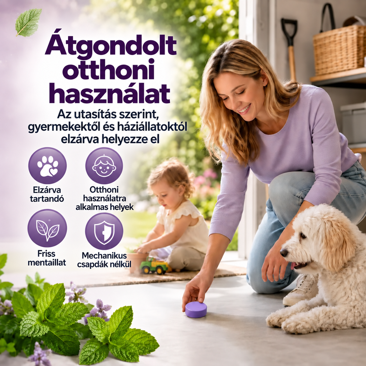 Természetes illatos kártevőriasztó korongok – többzónás védelem otthonra, garázsba és kültérre