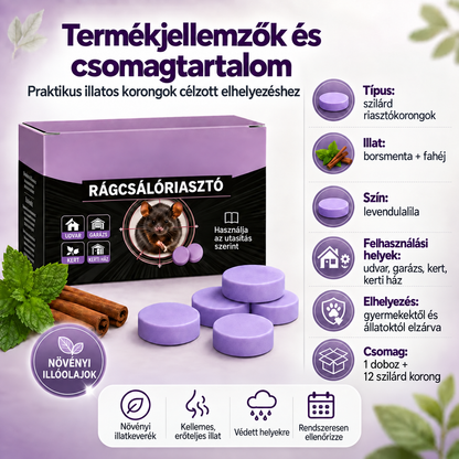 Természetes illatos kártevőriasztó korongok – többzónás védelem otthonra, garázsba és kültérre